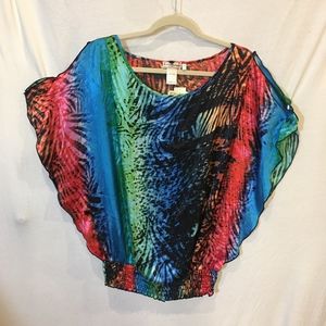 Soulmates PLUS Semi-Sheer Butterfly Sleeve  Sz 2X